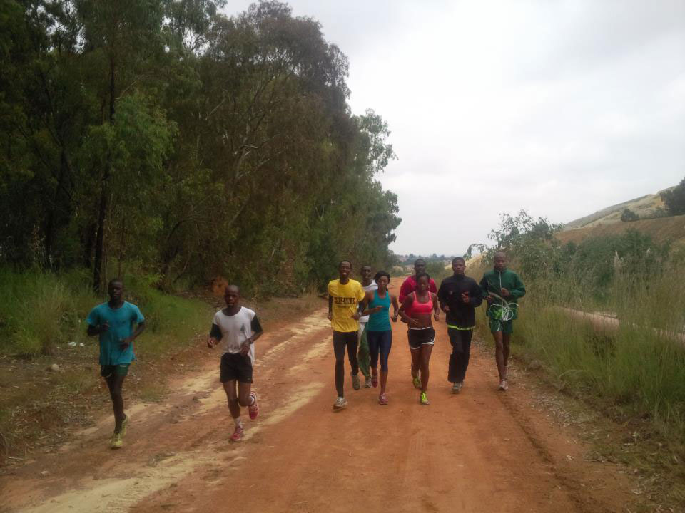 Soweto Kenyans training near Shaft 17